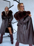 "PUDDING CV2184" Faux Leather Trench – Brown